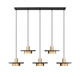 Ludo LED Linear Chandelier (829P12-5L-MB-MGLD-LE)