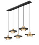 Ludo LED Linear Chandelier (829P12-5L-MB-MGLD-LE)
