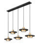 Ludo LED Linear Chandelier (829P12-5L-MB-MGLD-LE)