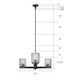 Renzo Four Light Chandelier (ICH1243A04BK)