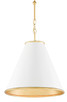Currey and Company - 9000-0536 - One Light Pendant - Pierrepont Collection - Painted Gesso White/Contemporary Gold Leaf/Painted Gold