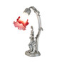 Pink/White Tiffany Pond Lily Two Light Accent Lamp