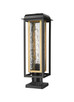 Innovations - 9951-1PLT-BK-20-CG-BR-WG - One Light Outdoor Post Lantern - Mansfield - Matte Black