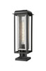 Innovations - 9951-1PLT-BK-20-CG-SV-SDY - One Light Outdoor Post Lantern - Mansfield - Matte Black