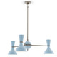 Robert Abbey - BB04BB - Three Light Chandelier - Clare - Polished Nickel w/Baby Blue Painted