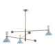 Robert Abbey - BB11LY - Three Light Pendant - Clare - Polished Nickel w/Baby Blue Lily Painted