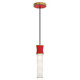 Robert Abbey - RR85 - One Light Pendant - Kane - Ruby Red w/Modern Brass