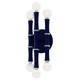 Robert Abbey - MMB76 - Six Light Wall Sconce - Kane - Matte Midnight Blue w/Polished Nickel