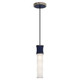 Robert Abbey - MMB86 - One Light Pendant - Kane - Matte Midnight Blue w/Polished Nickel