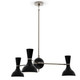 Robert Abbey - OS04OS - Three Light Chandelier - Clare - Polished Nickel w/Obsidian Painted