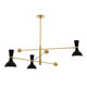 Robert Abbey - OS10OS - Three Light Pendant - Clare - Modern Brass w/Obsidian Painted