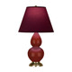 Robert Abbey - OX10P - One Light Accent Lamp - Small Double Gourd - Oxblood Glazed Ceramic w/Antique Natural Brass