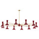 Robert Abbey - OX12OX - 12 Light Chandelier - Clare - Modern Brass w/Oxblood Painted