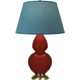 Robert Abbey - OX20B - One Light Table Lamp - Double Gourd - Oxblood Glazed Ceramic w/Antique Natural Brass