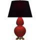 Robert Abbey - OX20K - One Light Table Lamp - Double Gourd - Oxblood Glazed Ceramic w/Antique Natural Brass