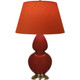Robert Abbey - OX20T - One Light Table Lamp - Double Gourd - Oxblood Glazed Ceramic w/Antique Natural Brass