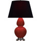 Robert Abbey - OX22K - One Light Table Lamp - Double Gourd - Oxblood Glazed Ceramic w/Antique Silver
