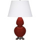 Robert Abbey - OX22X - One Light Table Lamp - Double Gourd - Oxblood Glazed Ceramic w/Antique Silver