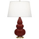 Robert Abbey - OX30X - One Light Accent Lamp - Small Triple Gourd - Oxblood Glazed Ceramic w/Antique Natural Brass