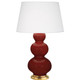 Robert Abbey - OX40X - One Light Table Lamp - Triple Gourd - Oxblood Glazed Ceramic w/Antique Natural Brass