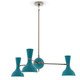 Robert Abbey - PC04PC - Three Light Chandelier - Clare - Polished Nickel w/Peacock Painted