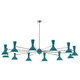 Robert Abbey - PC13PC - 12 Light Chandelier - Clare - Polished Nickel w/Peacock Painted