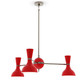 Robert Abbey - RR04RR - Three Light Chandelier - Clare - Polished Nickel w/Ruby Red Painted