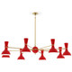 Robert Abbey - RR08RR - Eight Light Chandelier - Clare - Modern Brass w/Ruby Red Painted