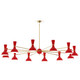 Robert Abbey - RR12RR - 12 Light Chandelier - Clare - Modern Brass w/Ruby Red Painted