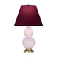 Robert Abbey - RW10P - One Light Accent Lamp - Small Double Gourd - Rose Water Glazed Ceramic w/Antique Natural Brass