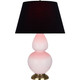 Robert Abbey - RW20K - One Light Table Lamp - Double Gourd - Rose Water Glazed Ceramic w/Antique Natural Brass