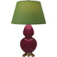 Robert Abbey - SM20G - One Light Table Lamp - Double Gourd - Sugar Plum Glazed Ceramic w/Antique Natural Brass