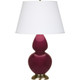 Robert Abbey - SM20X - One Light Table Lamp - Double Gourd - Sugar Plum Glazed Ceramic w/Antique Natural Brass