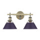 Golden - 3306-BA2 AB-EP - Two Light Vanity - Orwell - Aged Brass