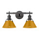 Golden - 3306-BA2 BLK-AY - Two Light Vanity - Orwell - Matte Black