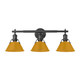 Golden - 3306-BA3 BLK-AY - Three Light Vanity - Orwell - Matte Black