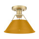 Golden - 3306-FM BCB-AY - One Light Flush Mount - Orwell - Brushed Champagne Brass