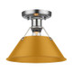 Golden - 3306-FM PW-AY - One Light Flush Mount - Orwell - Pewter