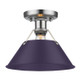 Golden - 3306-FM PW-EP - One Light Flush Mount - Orwell - Pewter