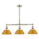 Golden - 3306-LP AB-AY - Three Light Linear Pendant - Orwell - Aged Brass