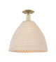 Innovations - 716-1C-AB-NBD-16-NAT - One Light Semi-Flush Mount - Arcadia - Antique Brass