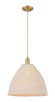 Innovations - 716-1P-BB-NBD-16-NAT - One Light Mini Pendant - Arcadia - Brushed Brass