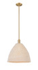 Innovations - 716-1S-BB-NBD-16-NAT - One Light Mini Pendant - Arcadia - Brushed Brass