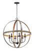Maxim - 27576BWBK - Six Light Pendant - Compass - Barn Wood / Black