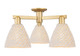 Innovations - 716-3F-BB-NBD-75-NAT - Three Light Semi-Flush Mount - Arcadia - Brushed Brass