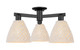 Innovations - 716-3F-BK-NBD-75-NAT - Three Light Semi-Flush Mount - Arcadia - Matte Black