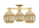 Innovations - 716-3F-SG-G458-7ME - Three Light Semi-Flush Mount - Arcadia - Satin Gold