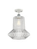 Innovations - 516-1C-WPC-G212 - One Light Semi-Flush Mount - Ballston - White Polished Chrome