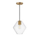 Maxim - 21336CLNAB - One Light Pendant - Geode - Natural Aged Brass