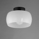 Glazed One Light Flush Mount (26149WTBK)